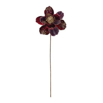 Glittered Velvet Magnolia Flower