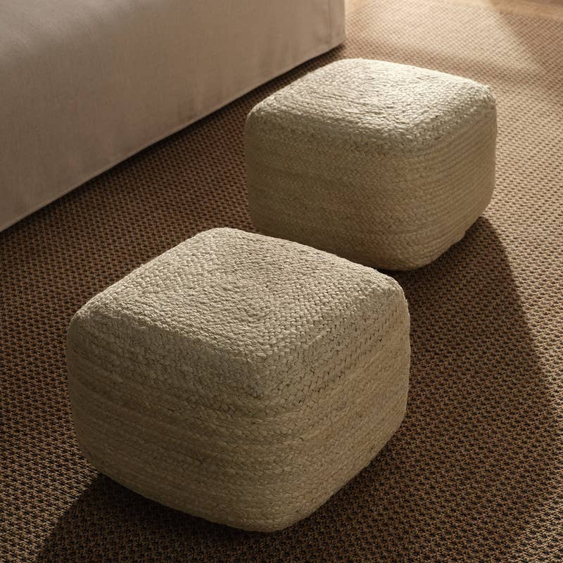 Woven Jute Pouf