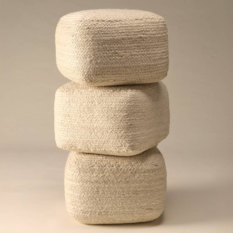 Woven Jute Pouf