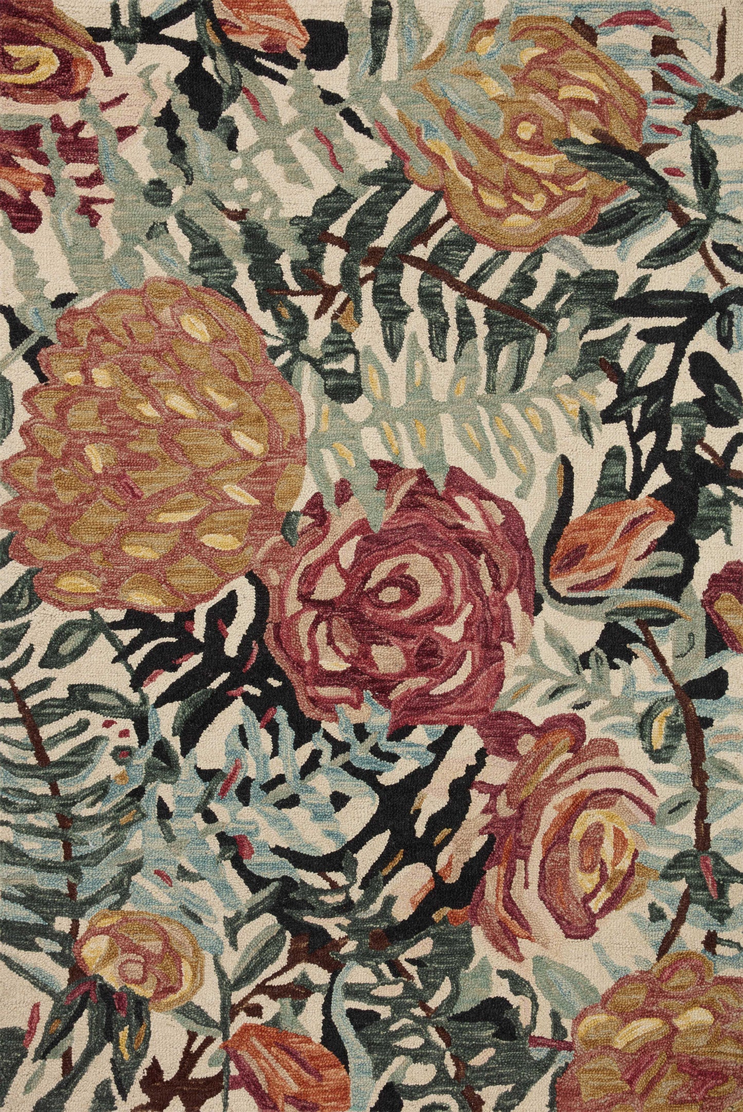 A picture of Loloi's Belladonna rug, in style BLM-02, color Ivory / Lagoon