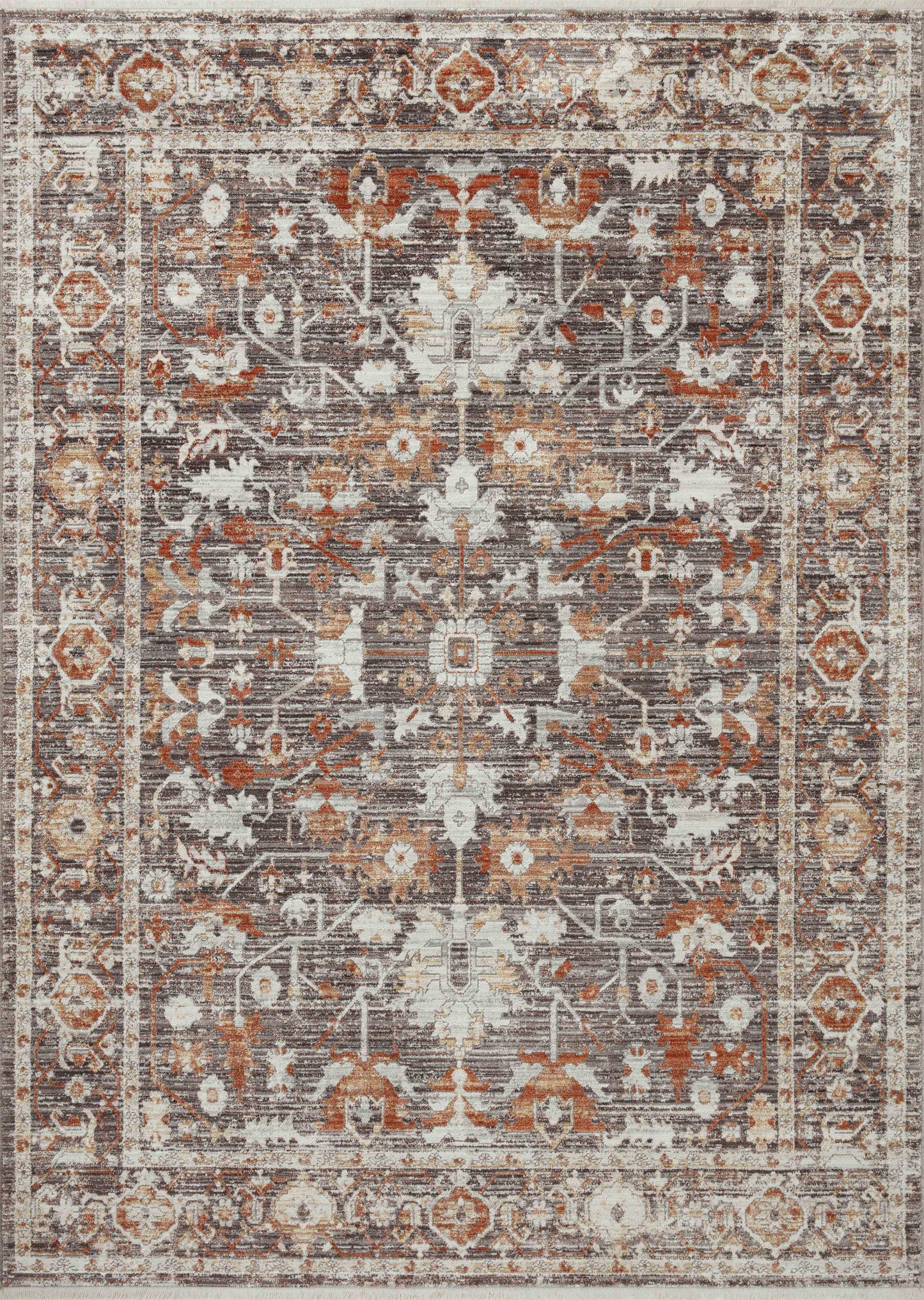 A picture of Loloi's Bonney rug, in style BNY-07, color Charcoal / Spice