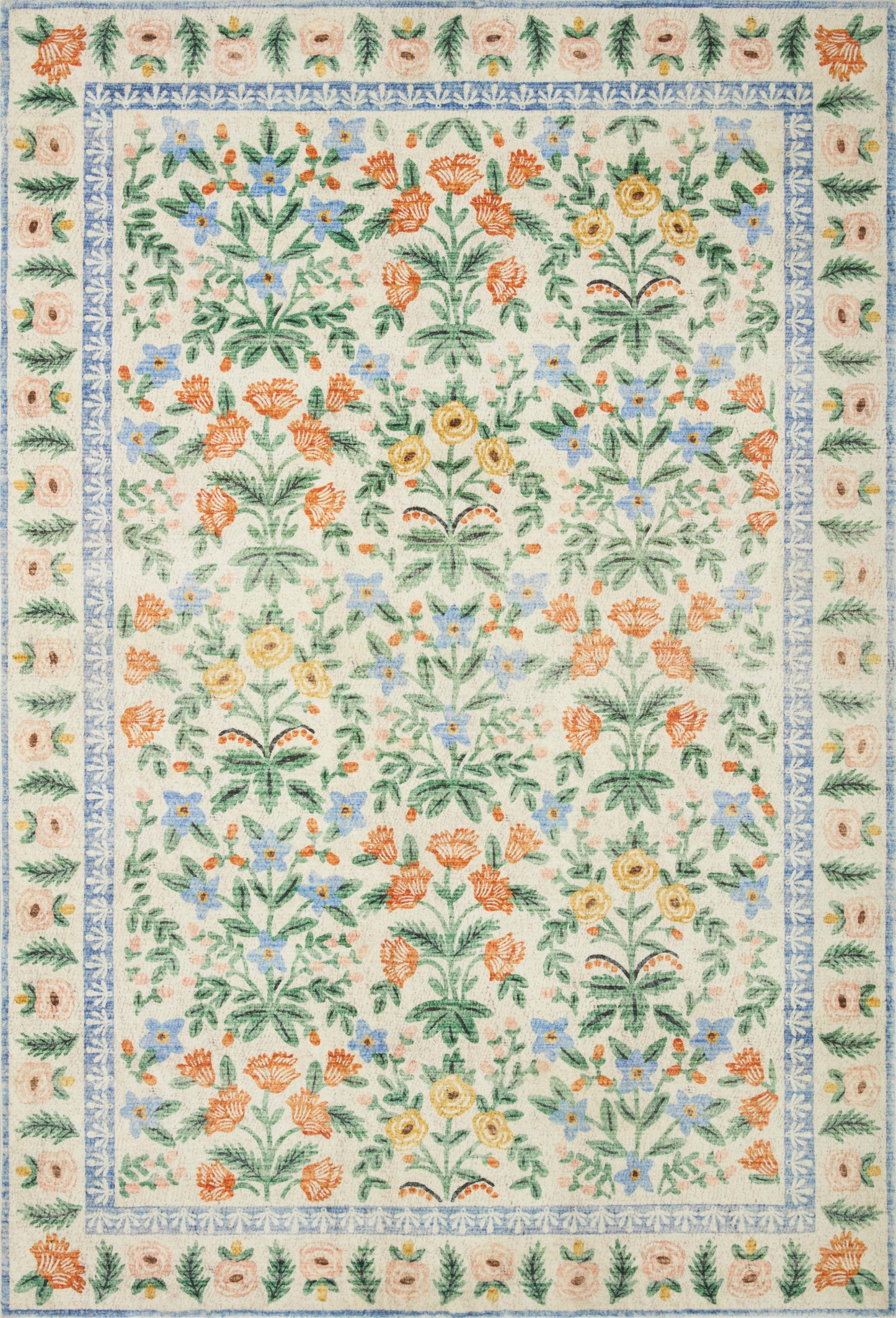 A picture of Loloi's Eden rug, in style EDE-02, color Mughal Garden Cream