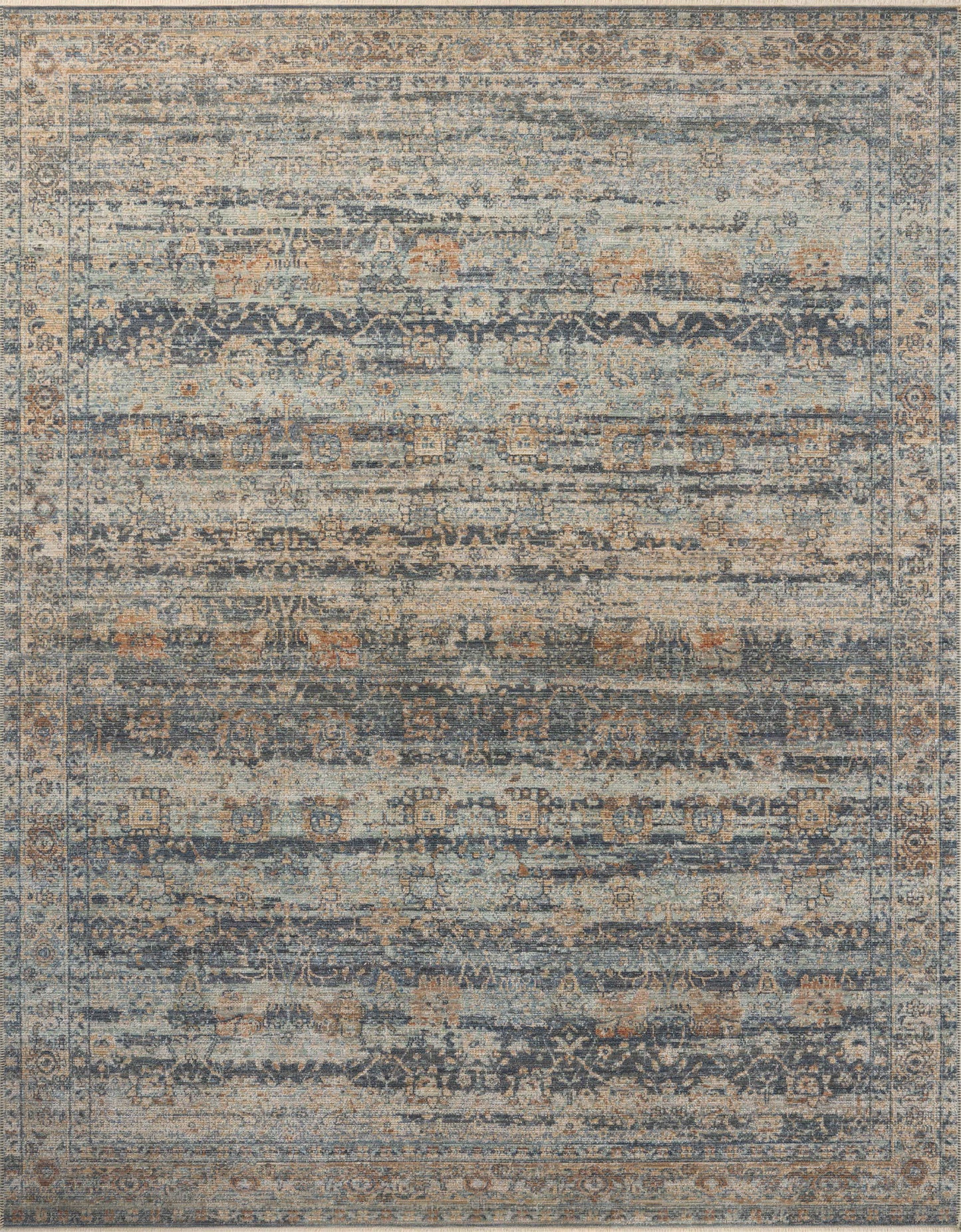 A picture of Loloi's Heritage rug, in style HER-09, color Sky / Sunset