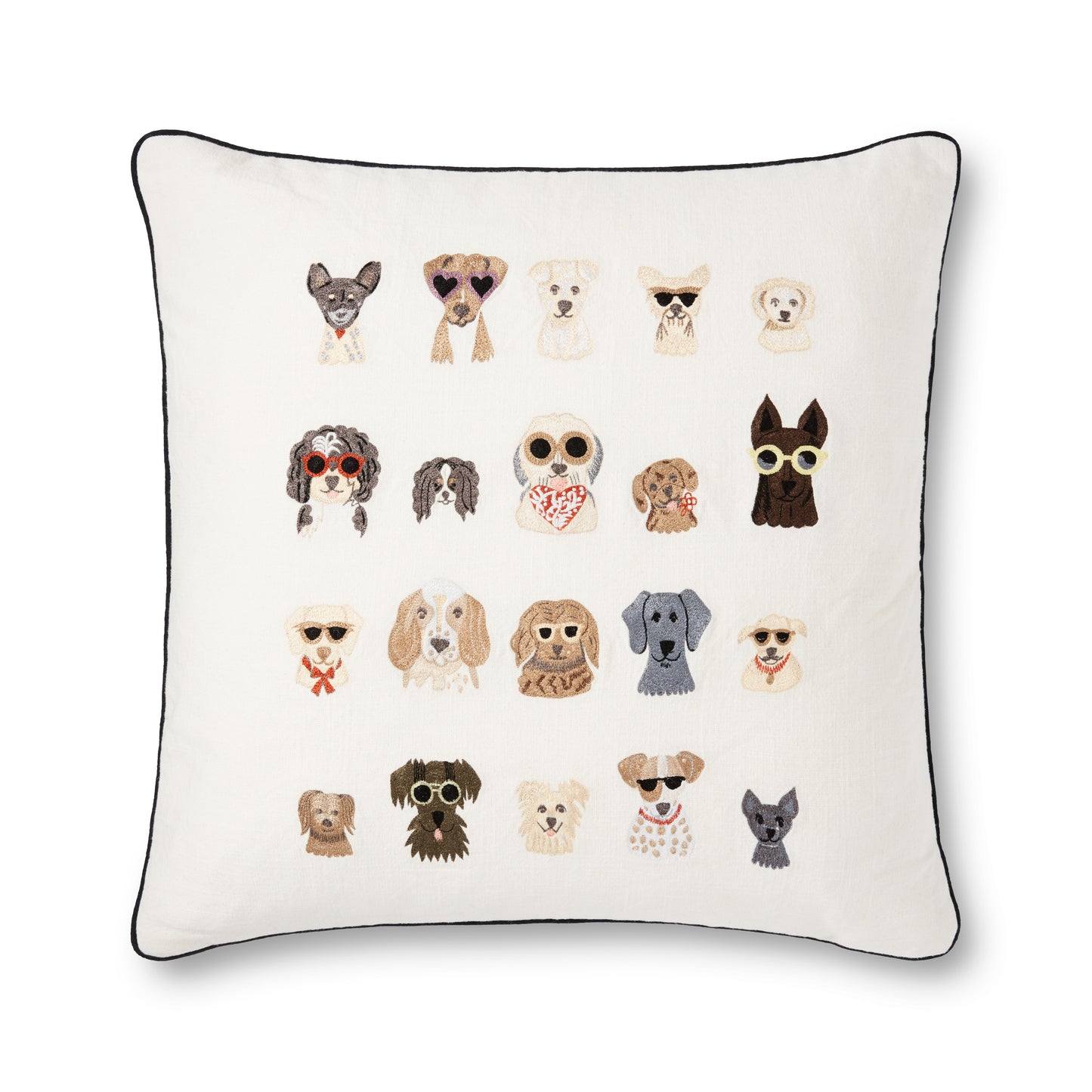 Photo of Loloi's Rifle Paper Co. x Loloi P6063 Cream / Multi 22" x 22" Cover w/Poly Pillow