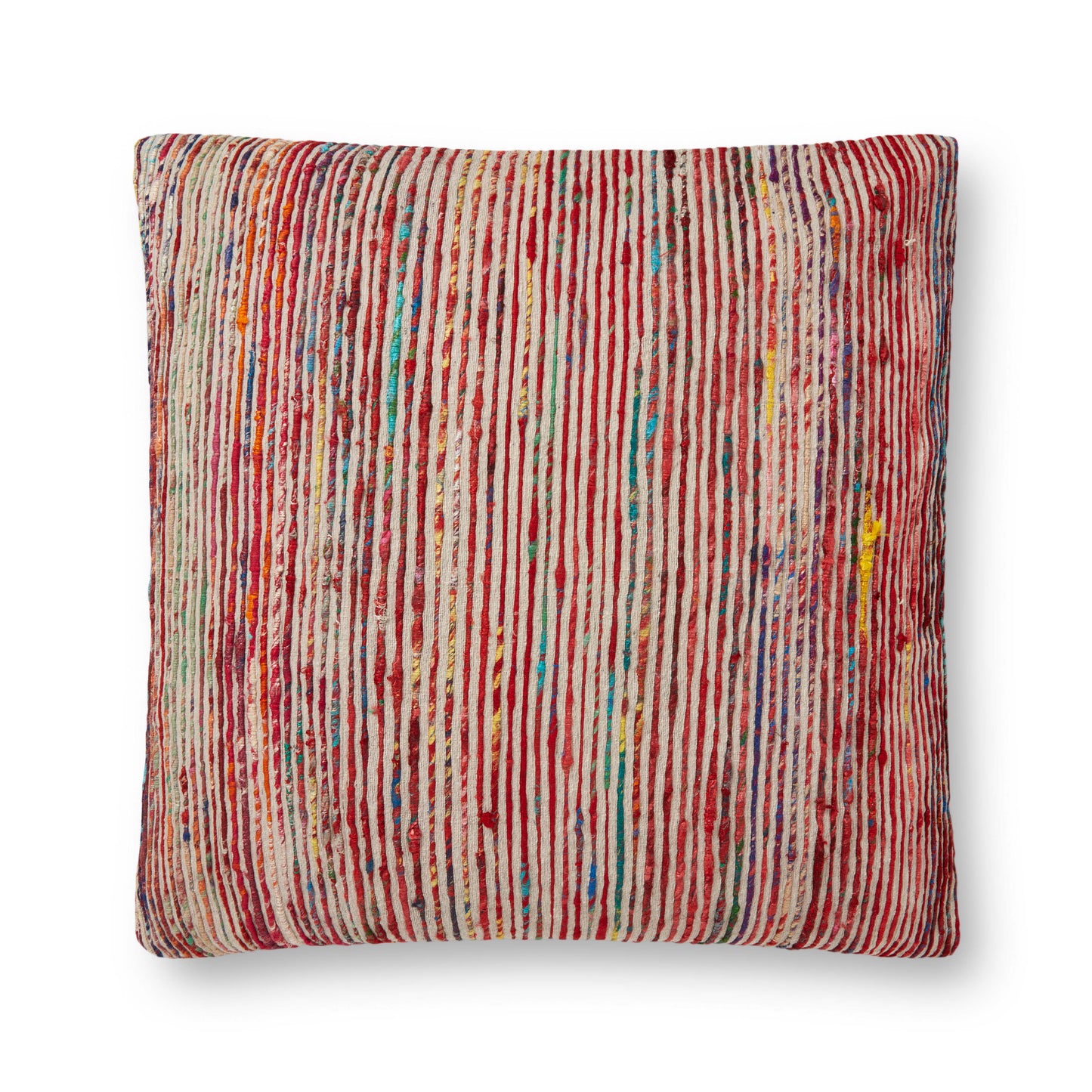 Photo of a pillow; P0242 Red / Multi 13" x 21" Cover w/Poly Pillow