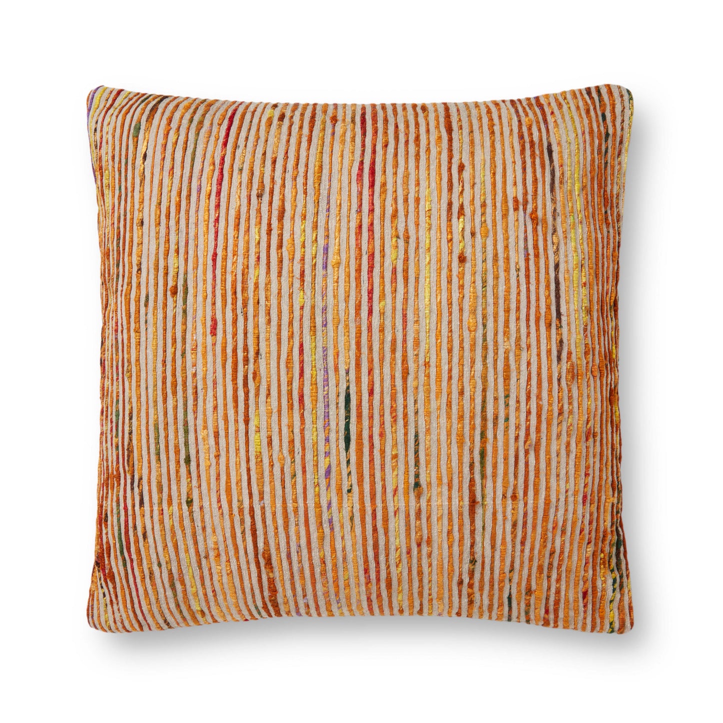 Photo of a pillow; P0242 Rust / Multi 13" x 21" Cover w/Poly Pillow