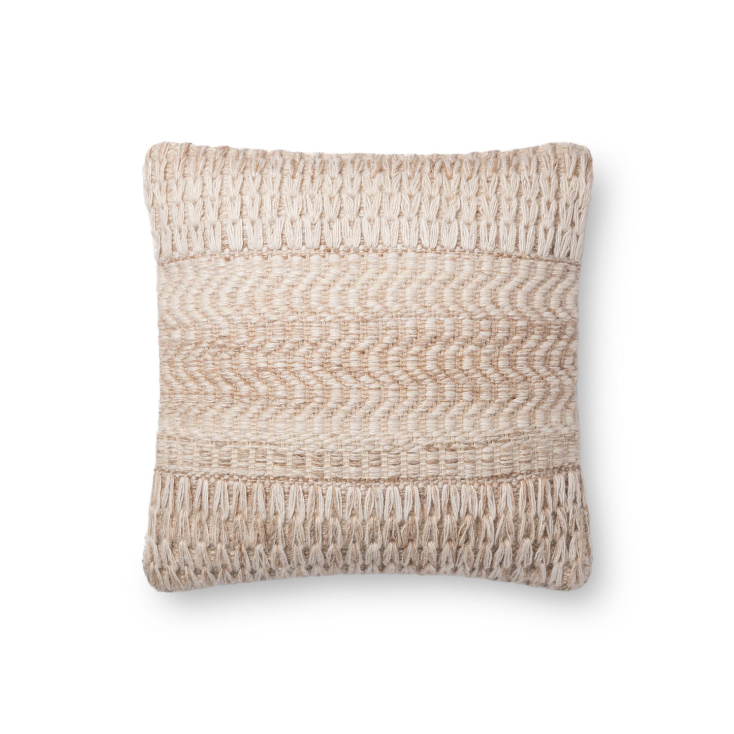 Photo of a pillow; P0697 Sand 18" x 18" Cover w/Poly Pillow