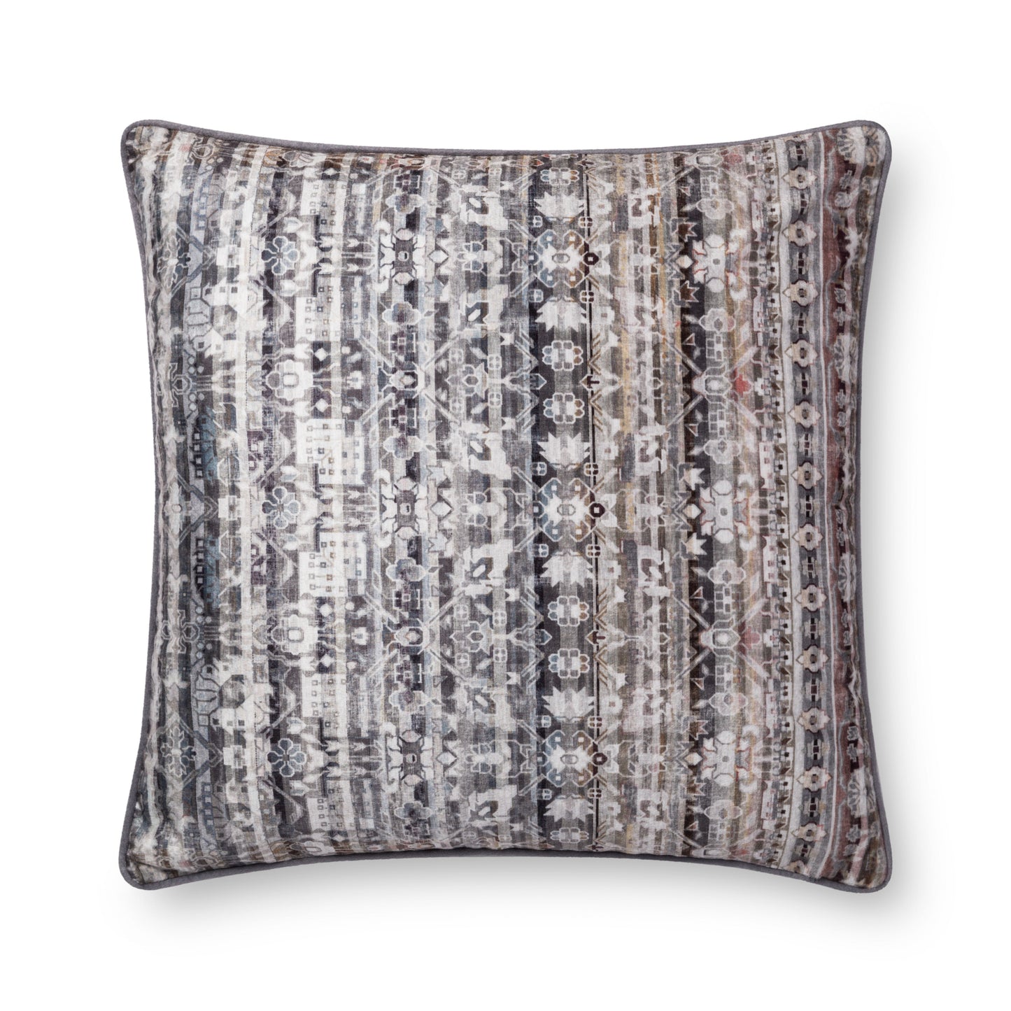 Photo of a pillow; P0706 Grey 22" x 22" Cover w/Poly Pillow
