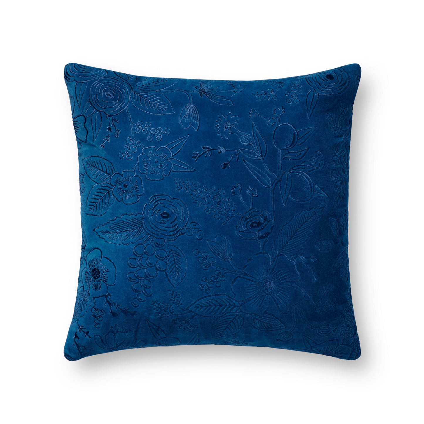 Photo of Loloi's Rifle Paper Co. x Loloi PRP0056 Navy 18'' x 18'' Cover w/Poly Pillow
