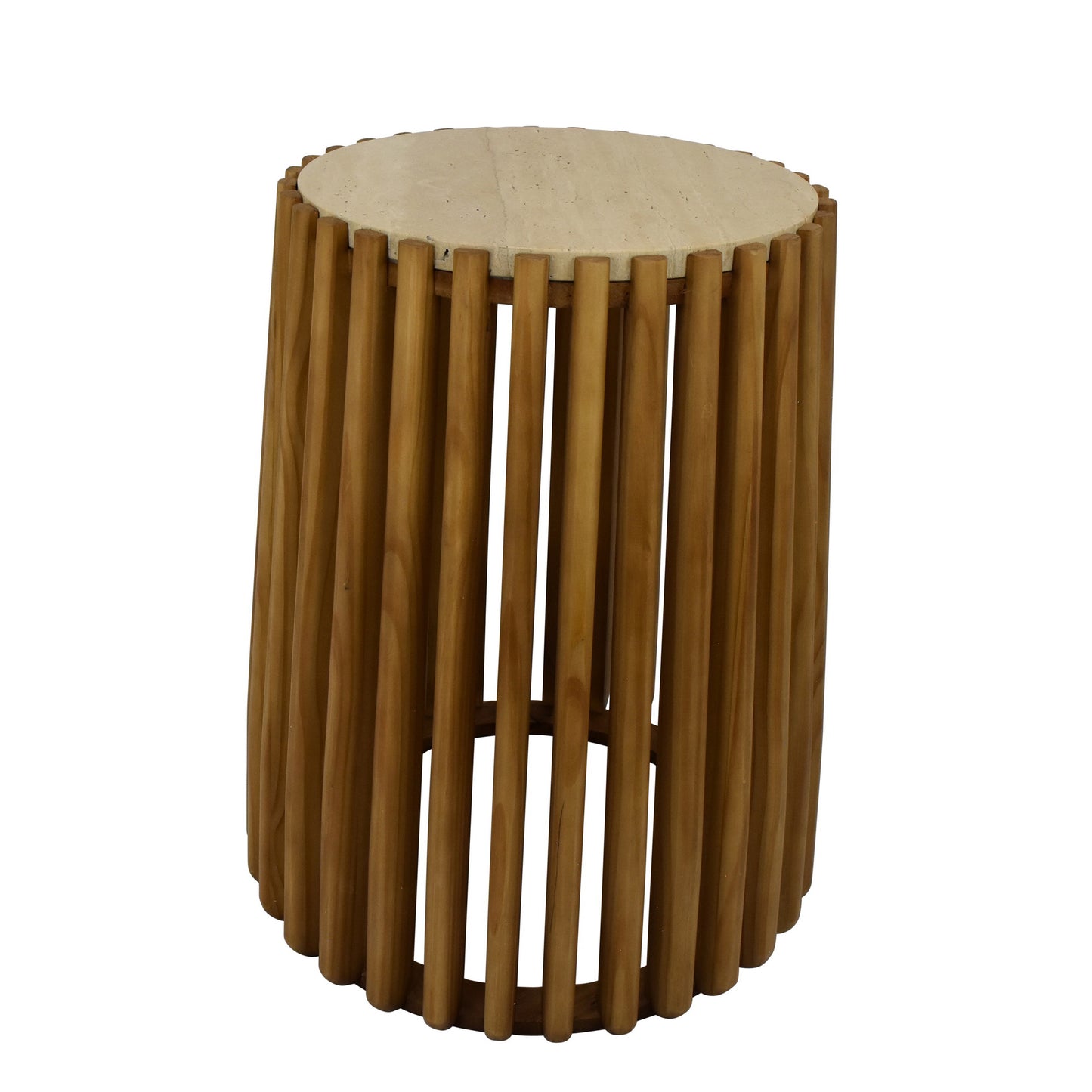 Wood-slat Side Table