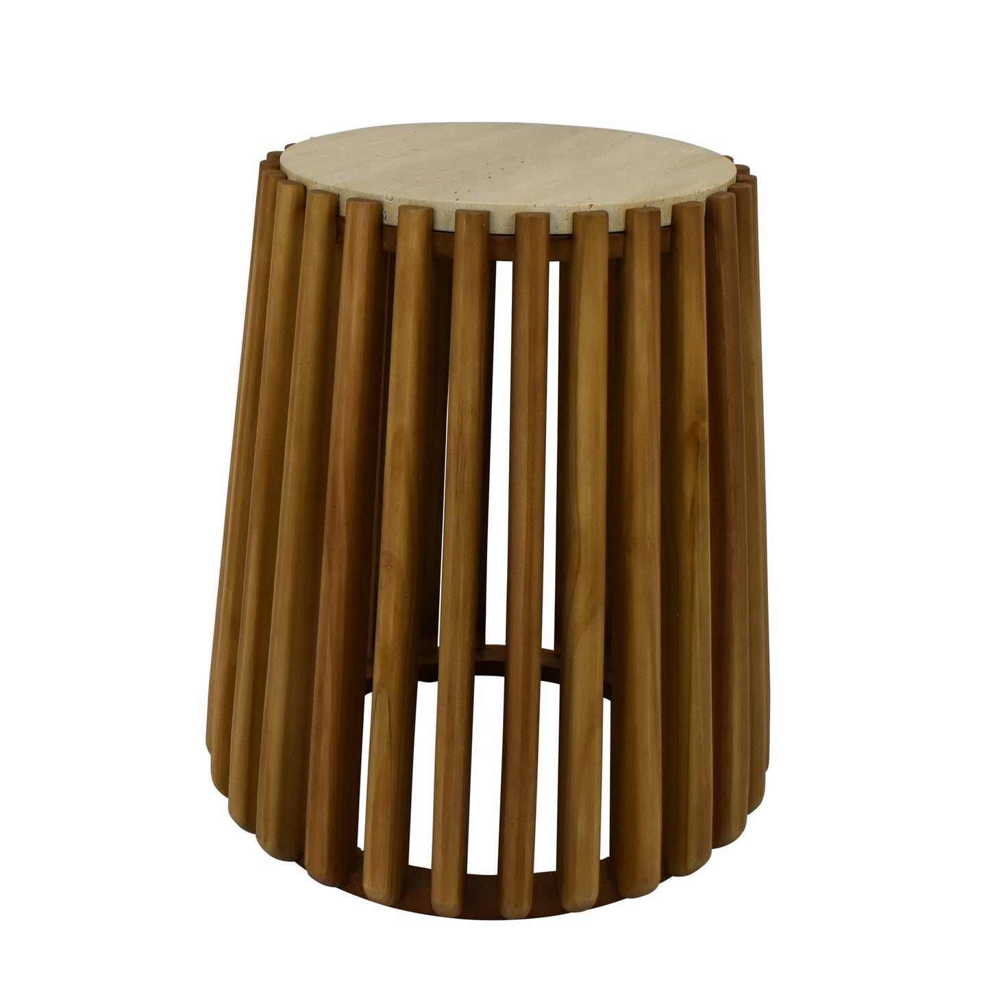 Wood-slat Side Table
