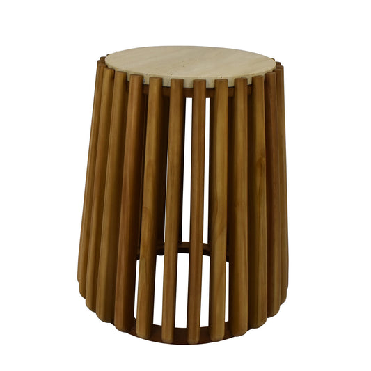 Wood-slat Side Table
