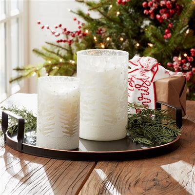 Frosted Trees Candle Holder