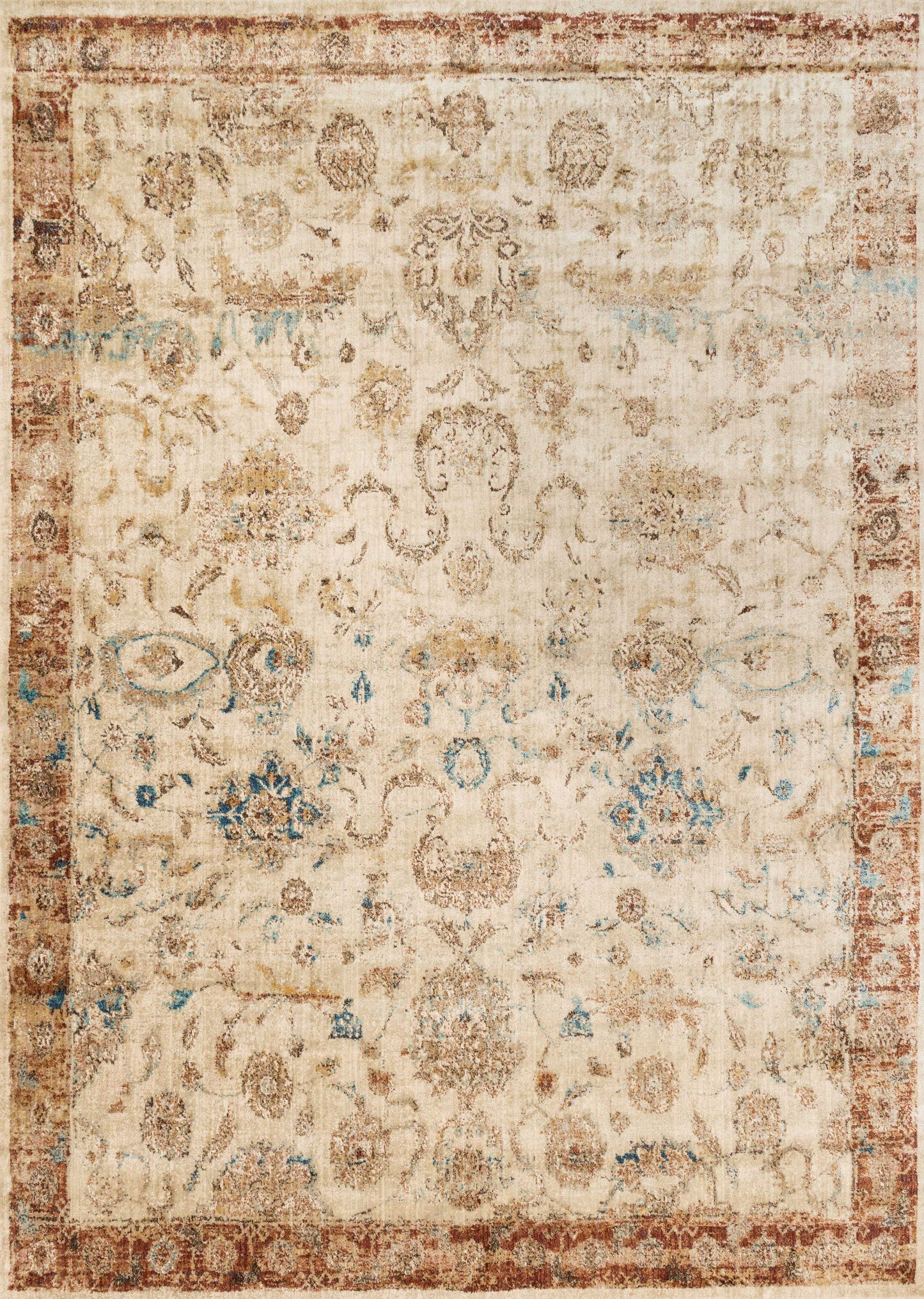 A picture of Loloi's Anastasia rug, in style AF-04, color Ant. Ivory / Rust