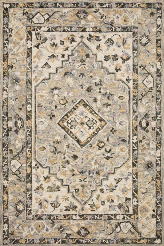 A picture of Loloi's Beatty rug, in style BEA-01, color Grey / Ivory