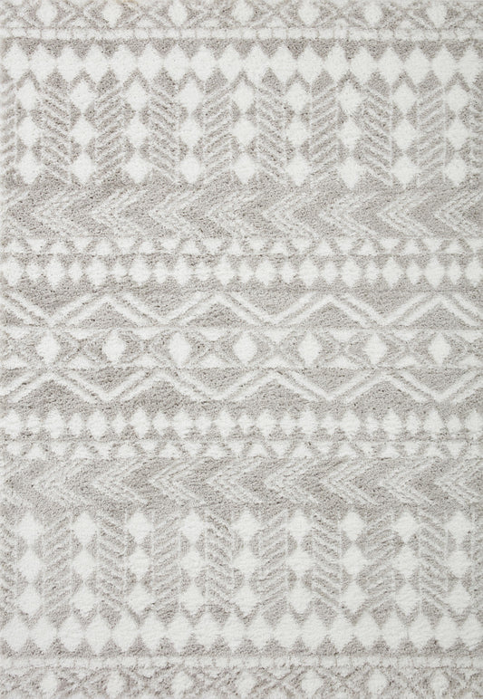 A picture of Loloi's Bliss Shag rug, in style BLS-05, color Grey / White