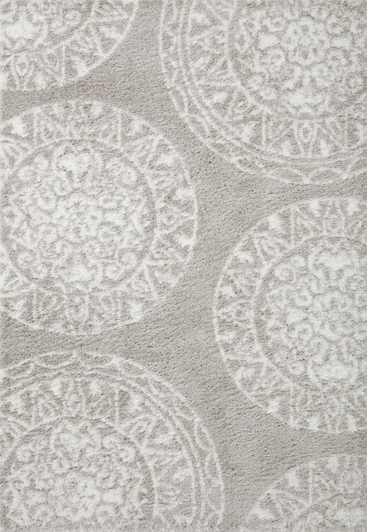 A picture of Loloi's Bliss Shag rug, in style BLS-06, color Grey / White