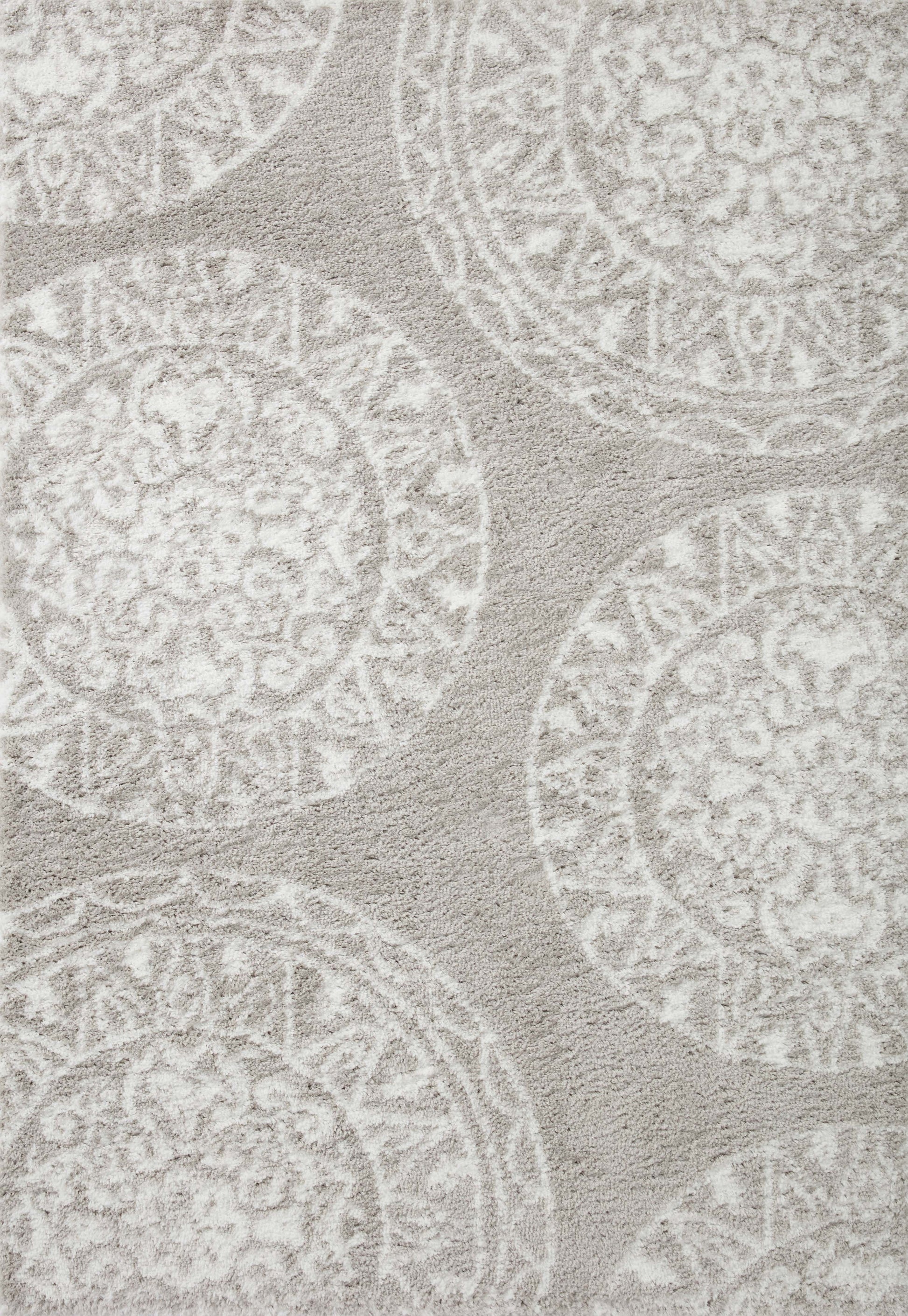 A picture of Loloi's Bliss Shag rug, in style BLS-06, color Grey / White