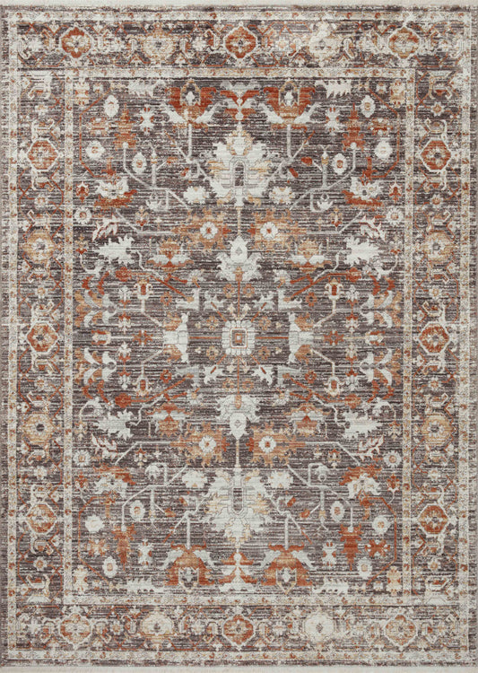 A picture of Loloi's Bonney rug, in style BNY-07, color Charcoal / Spice