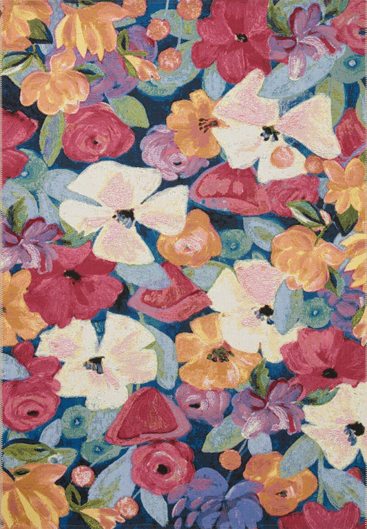 A picture of Loloi's Botanical rug, in style BOT-02, color Navy / Multi