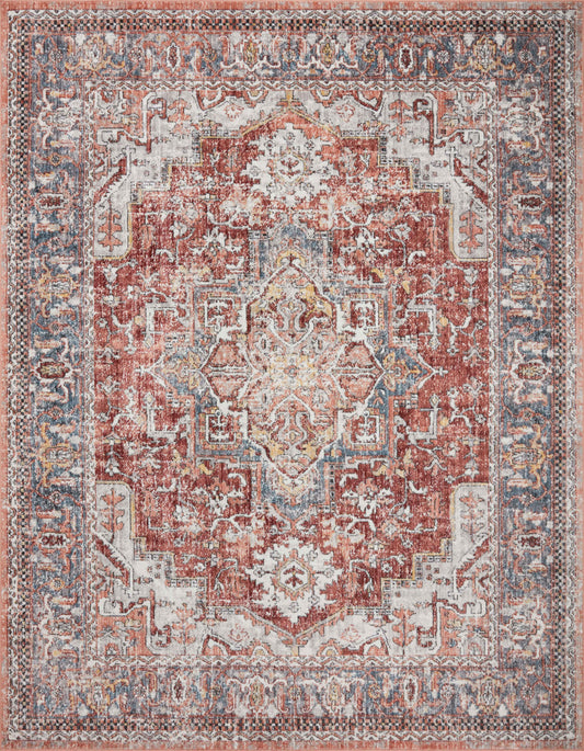 A picture of Loloi's Cassandra rug, in style CSN-01, color Rust / Multi