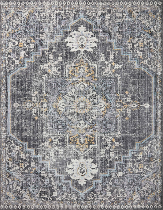A picture of Loloi's Cassandra rug, in style CSN-02, color Charcoal / Gold