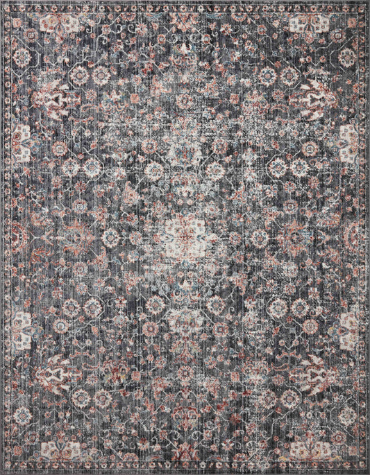 A picture of Loloi's Cassandra rug, in style CSN-03, color Charcoal / Rust
