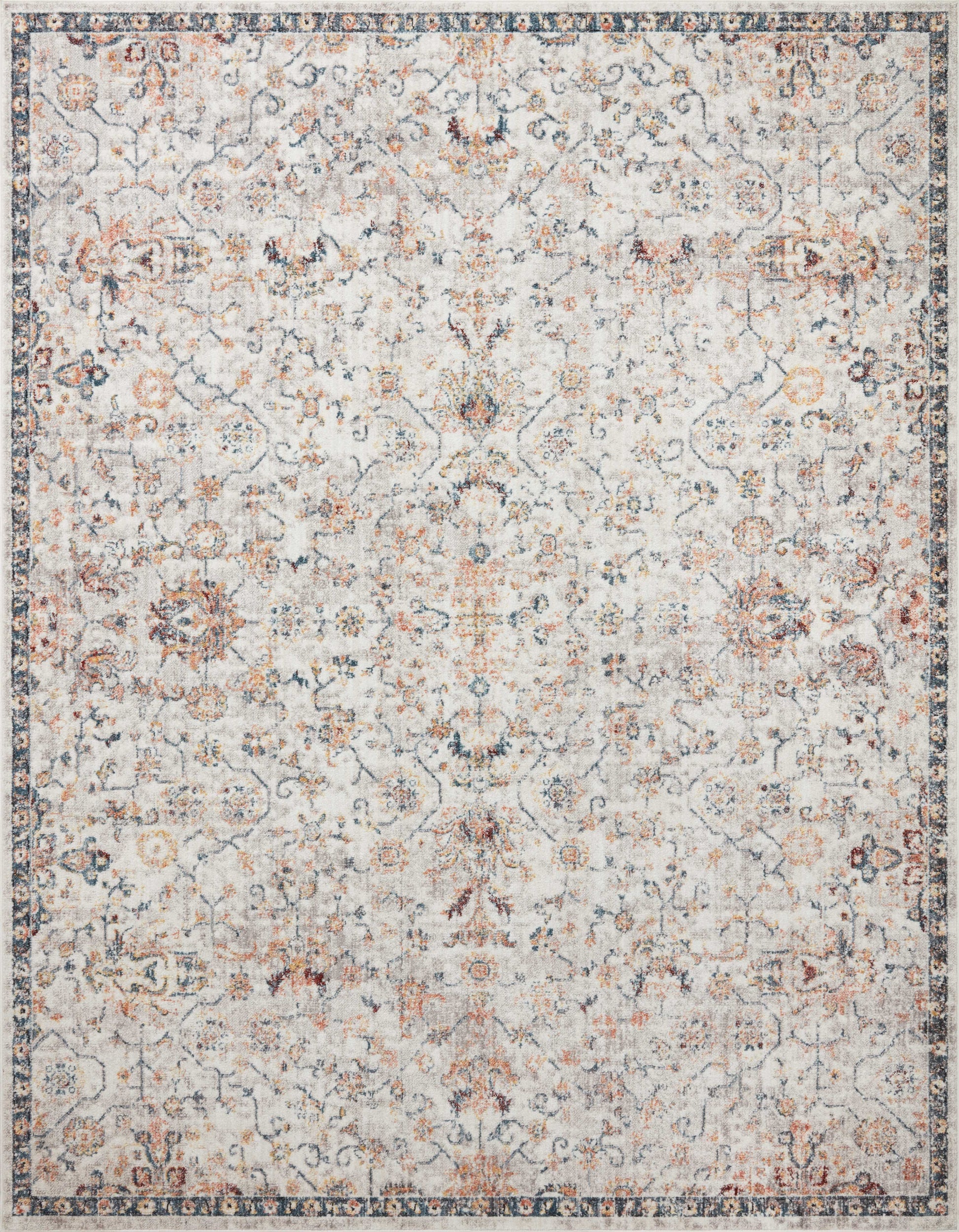 A picture of Loloi's Cassandra rug, in style CSN-03, color Dove / Navy
