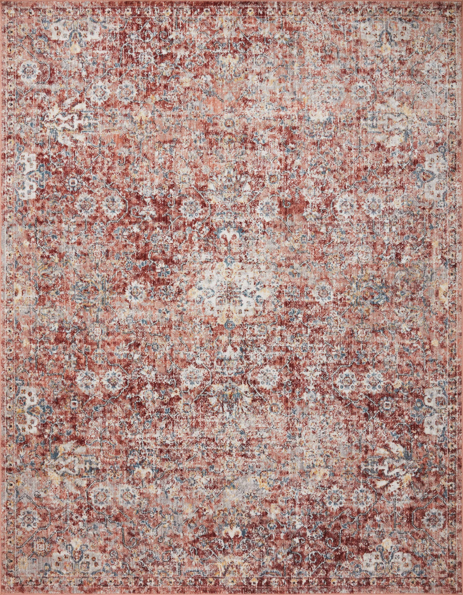A picture of Loloi's Cassandra rug, in style CSN-03, color Rust / Ivory