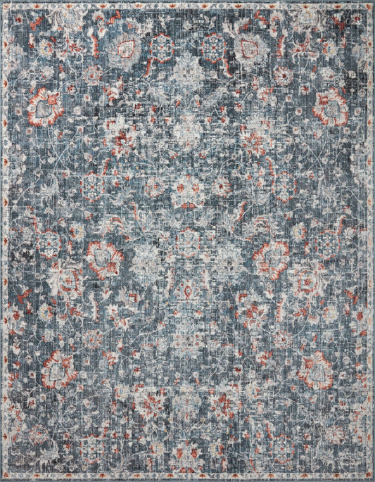 A picture of Loloi's Cassandra rug, in style CSN-04, color Blue / Rust
