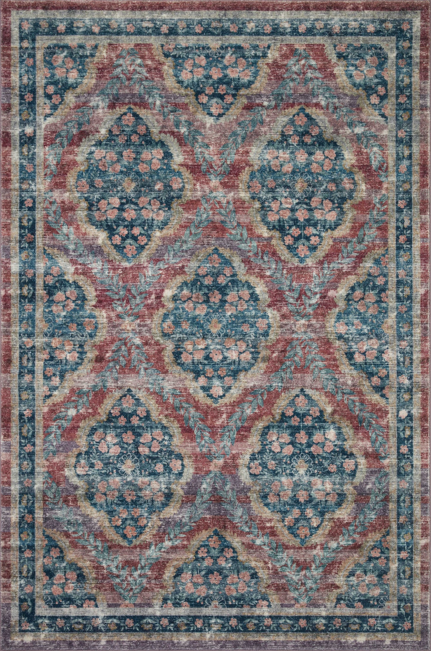 A picture of Loloi's Courtyard rug, in style COU-02, color Red