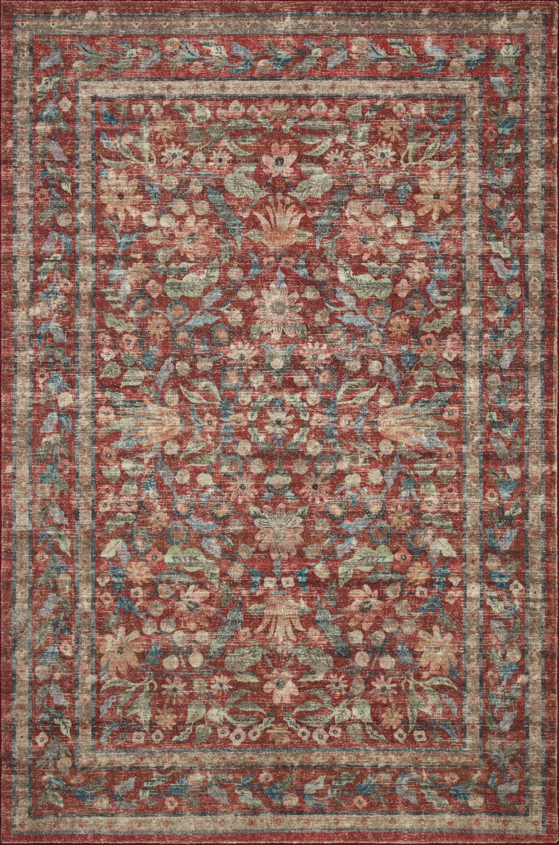 A picture of Loloi's Courtyard rug, in style COU-03, color Crimson