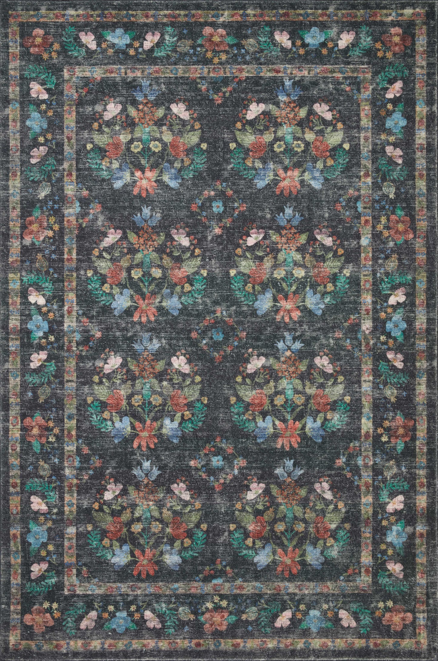 A picture of Loloi's Courtyard rug, in style COU-04, color Charcoal