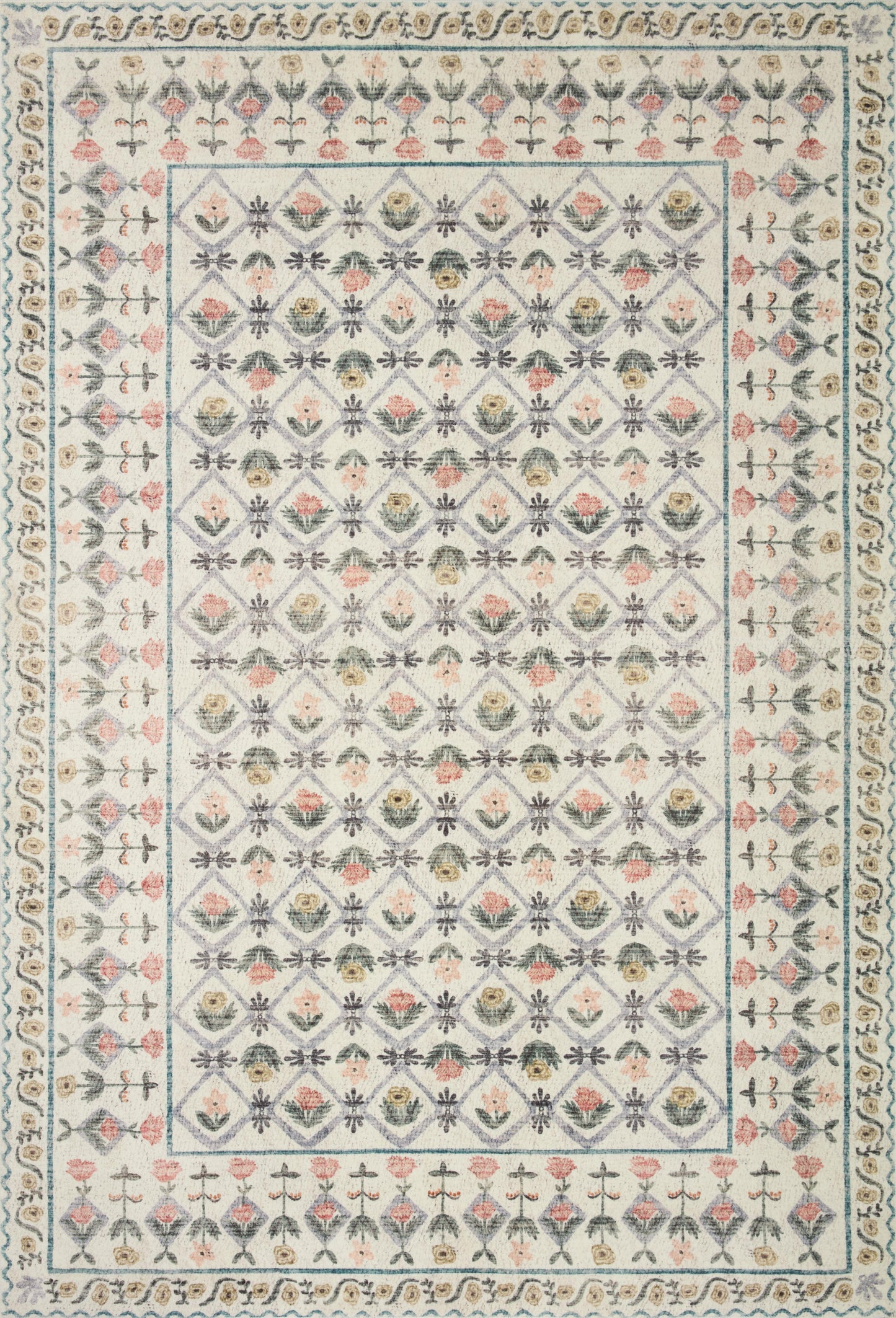 A picture of Loloi's Eden rug, in style EDE-03, color Lattice Ivory