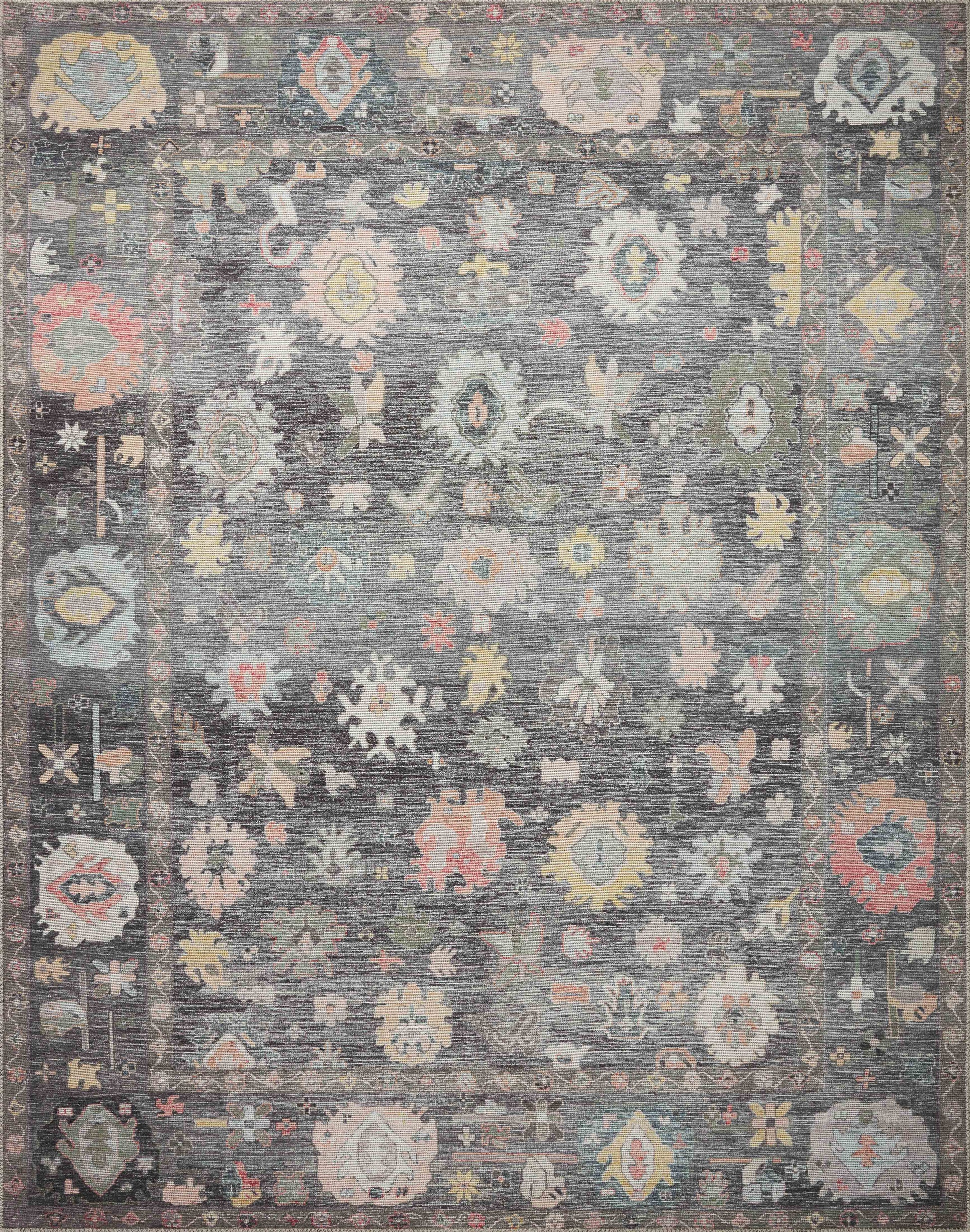 A picture of Loloi's Elysium rug, in style ELY-03, color Charcoal / Multi