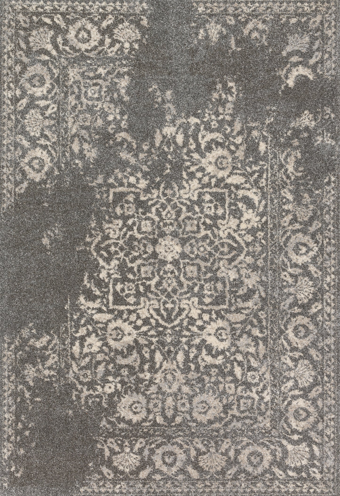 A picture of Loloi's Emory rug, in style EB-01, color Charcoal / Ivory