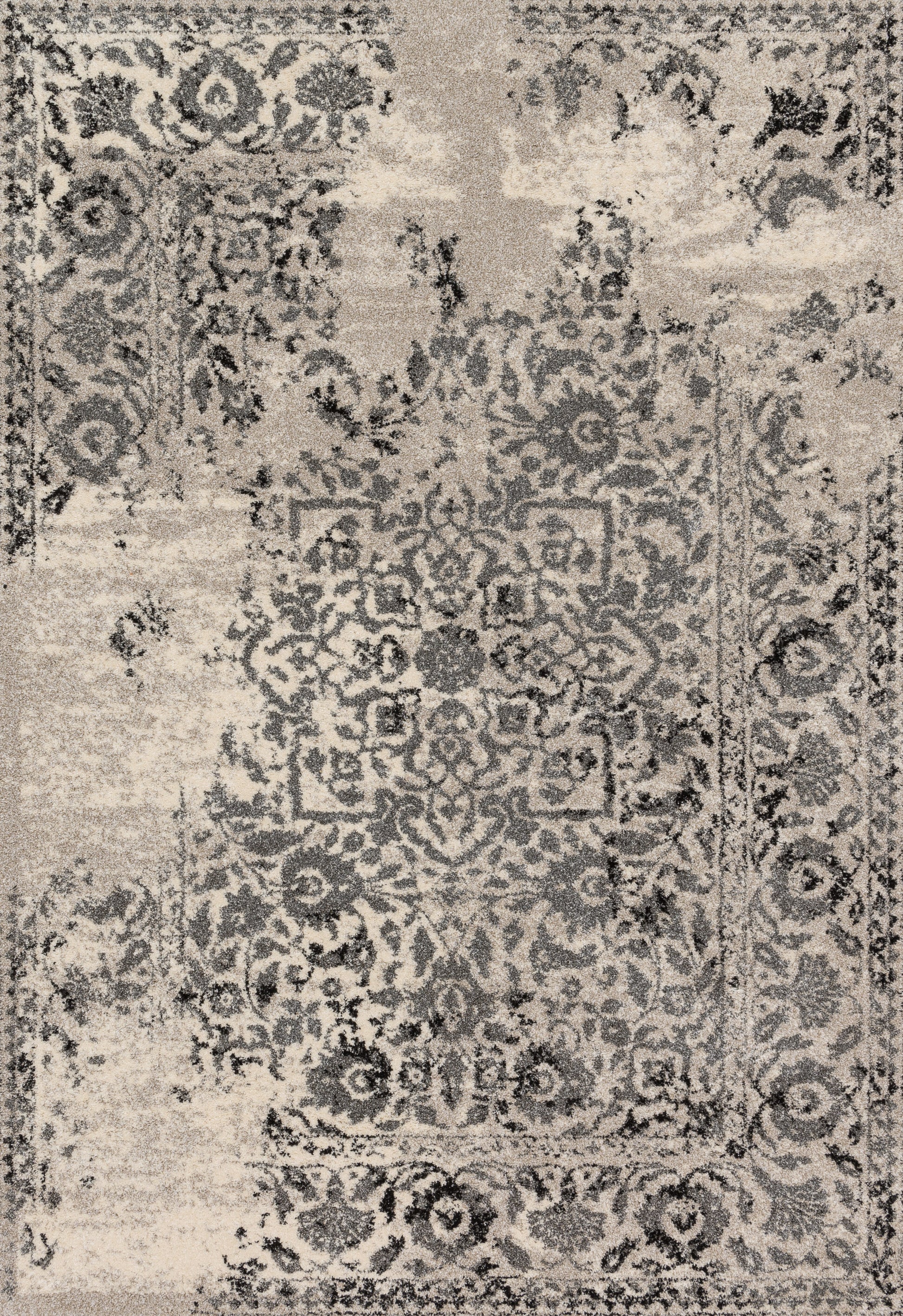 A picture of Loloi's Emory rug, in style EB-01, color Ivory / Charcoal
