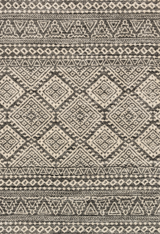 A picture of Loloi's Emory rug, in style EB-08, color Graphite / Ivory