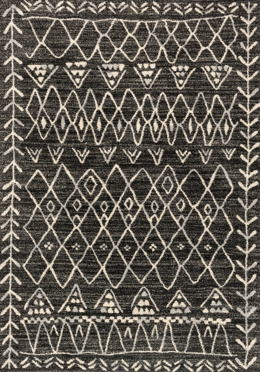 A picture of Loloi's Emory rug, in style EB-09, color Black / Ivory