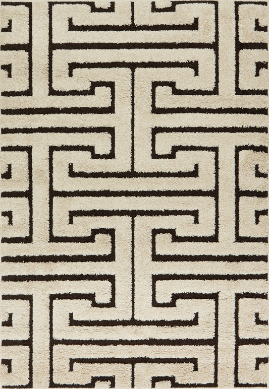 A picture of Loloi's Enchant rug, in style EN-28, color Ivory / Dark Brown