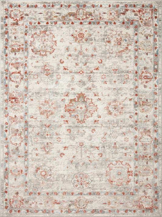 A picture of Loloi's Estelle rug, in style EST-01, color Ivory / Rust