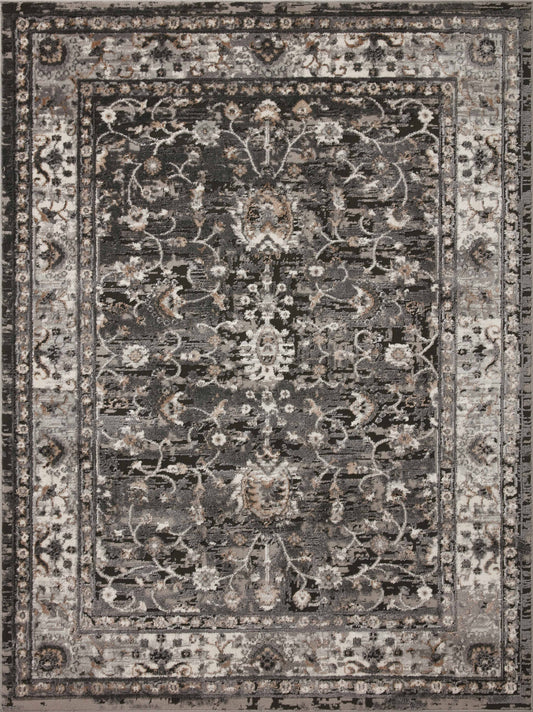 A picture of Loloi's Estelle rug, in style EST-02, color Charcoal / Grey