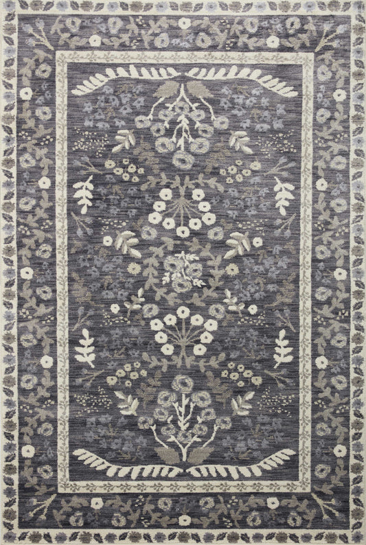 A picture of Loloi's Fiore rug, in style FIO-01, color Charcoal / White