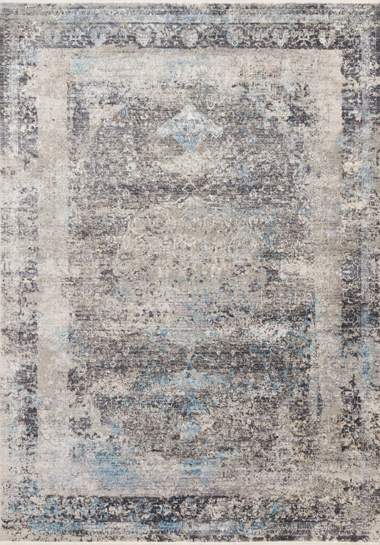 A picture of Loloi's Franca rug, in style FRN-03, color Charcoal / Sky