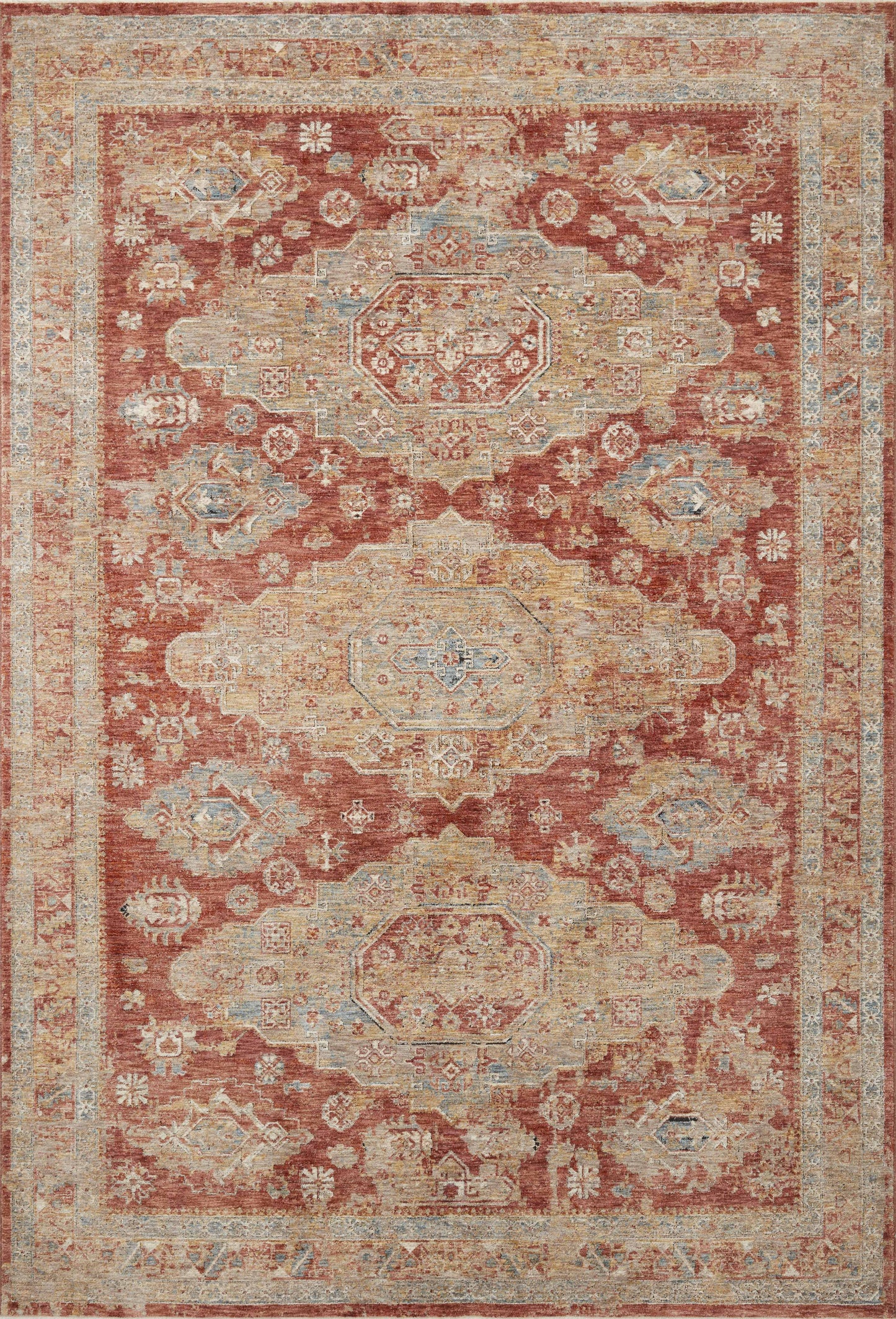 A picture of Loloi's Gaia rug, in style GAA-02, color Gold / Brick