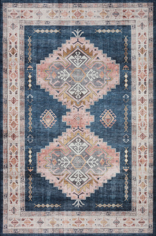 A picture of Loloi's Heidi rug, in style HEI-03, color Denim / Blush