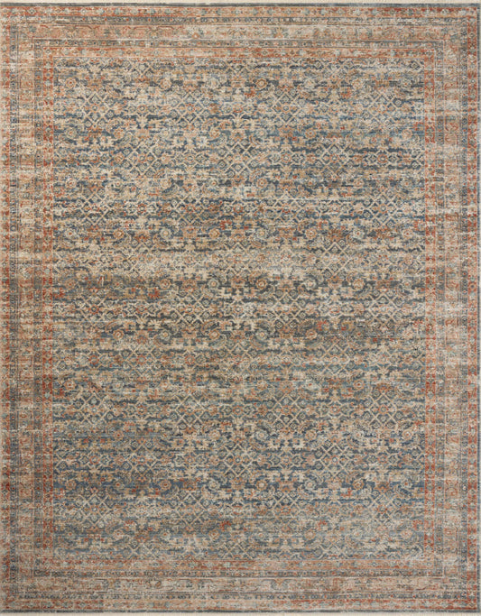 A picture of Loloi's Heritage rug, in style HER-12, color Blue / Rust