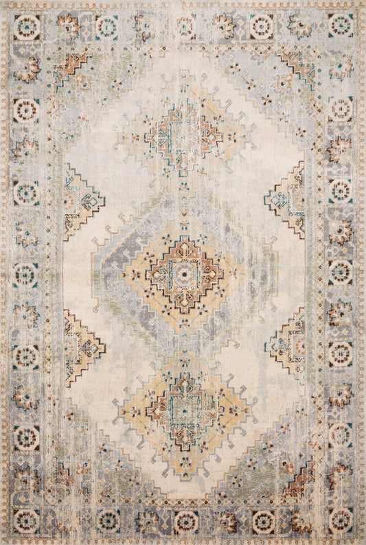 A picture of Loloi's Isadora rug, in style ISA-01, color Oatmeal / Silver