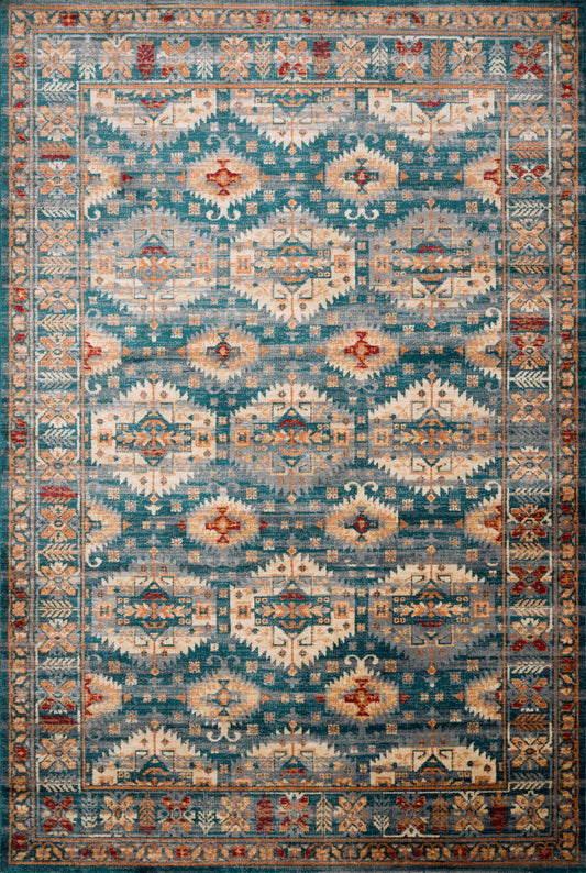 A picture of Loloi's Isadora rug, in style ISA-06, color Lagoon / Multi
