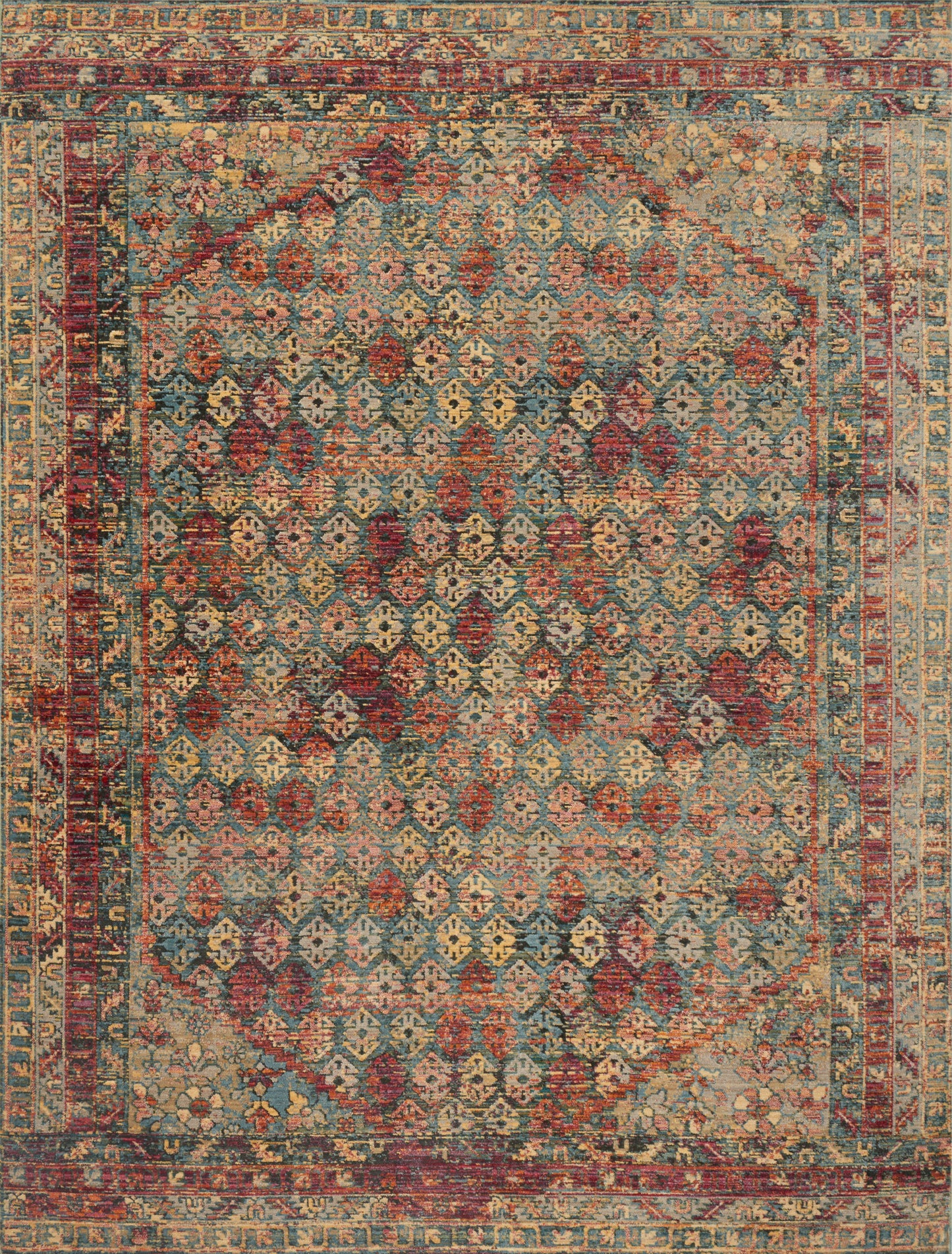 A picture of Loloi's Javari rug, in style JV-03, color Slate / Berry